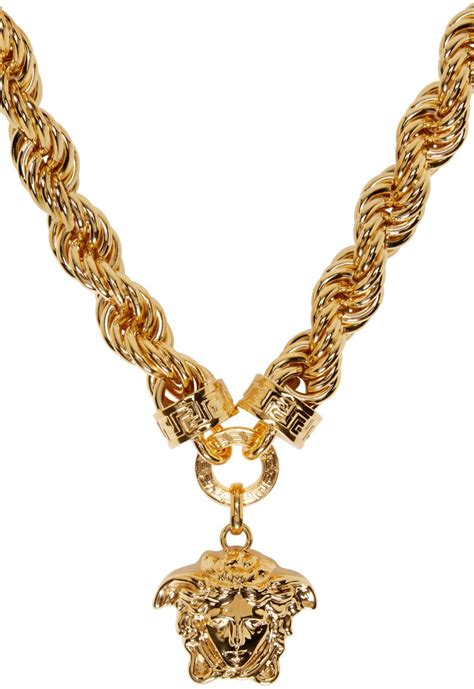 versace rope gold chain|custom solid Gold Versace necklace.